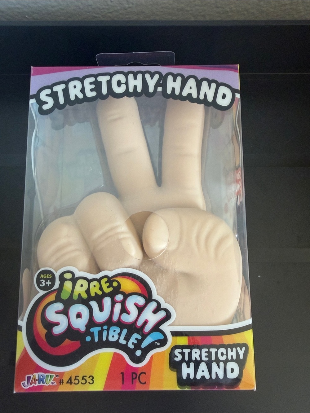Jumbo Squishy - Squeeze & Stretchy Hand - Beige Peace Sign